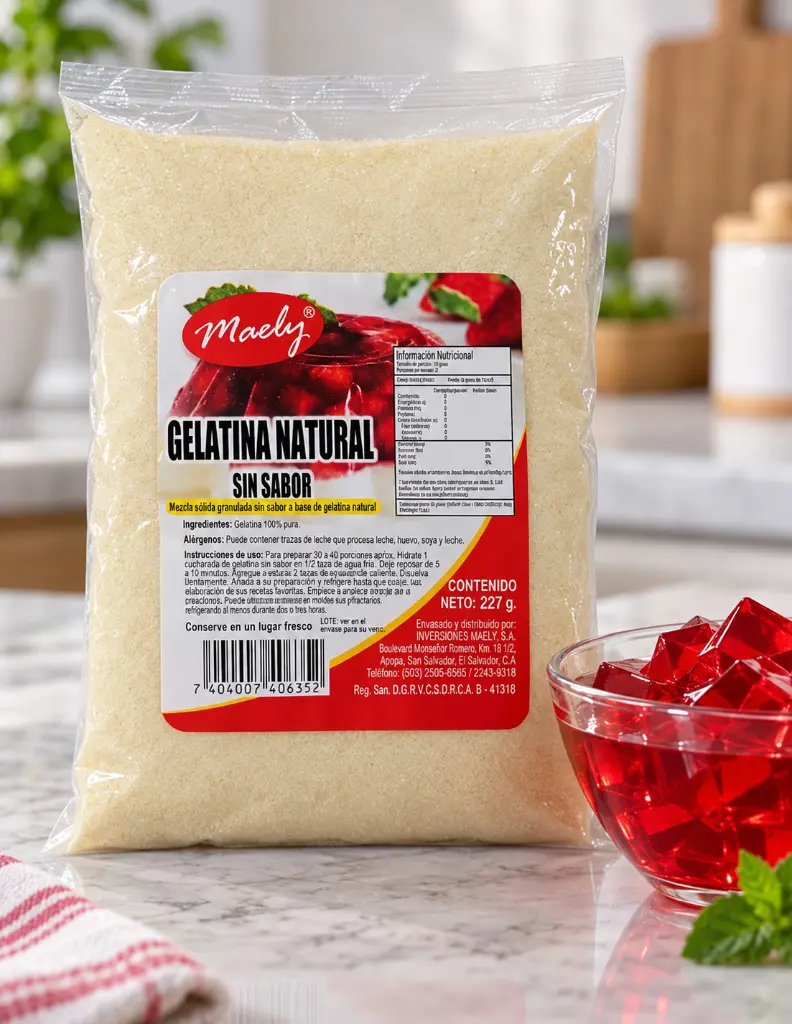 Gelatina Maely junto a un postre rojo-2.webp