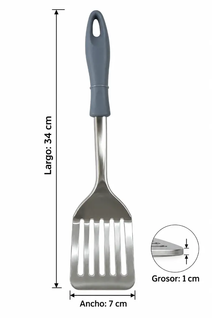 Volteador ranurado de acero, 34 cm-3.webp