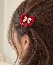 Plush red heart clip with cream bow-2.webp