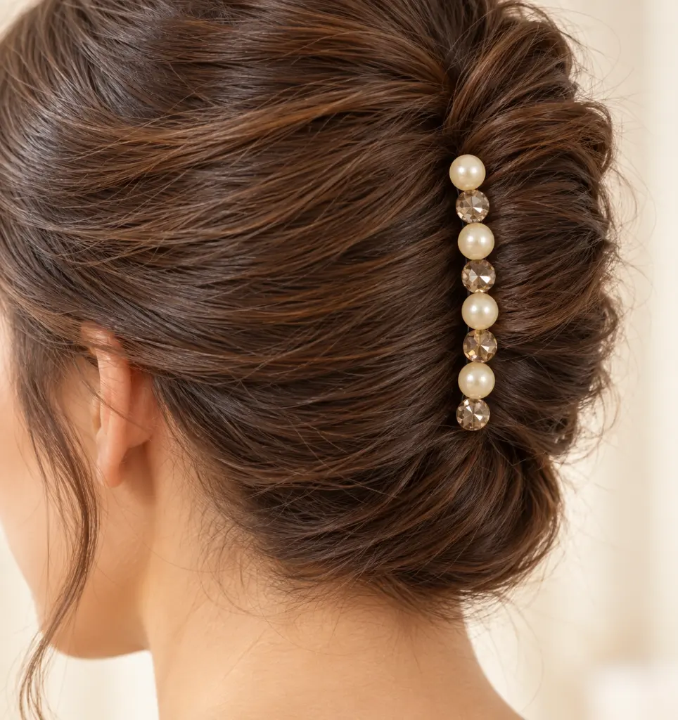 Pearl and smoky crystal French twist-2.webp