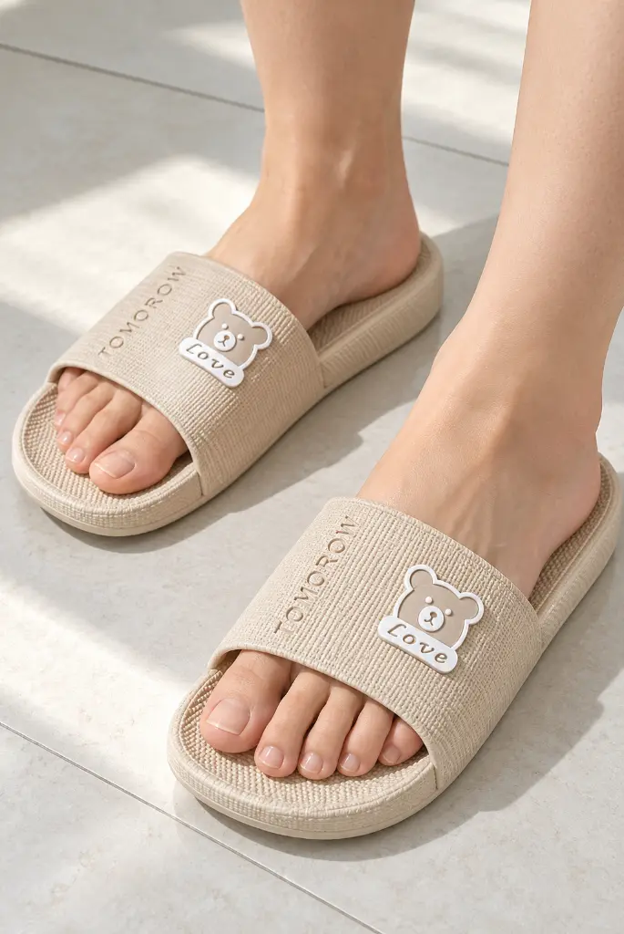 Sandalias beige con osito y relieve-3.webp