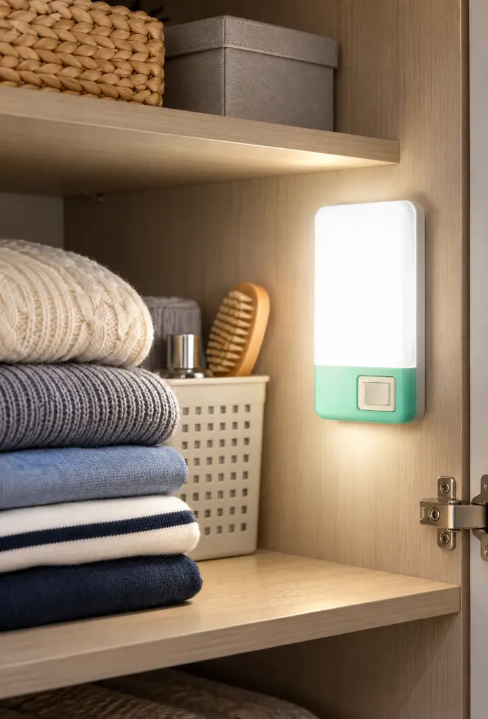 Luz LED menta en armario ordenado-2.webp