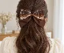 Brown Plaid Bow in Half-Up Hair-2.webp