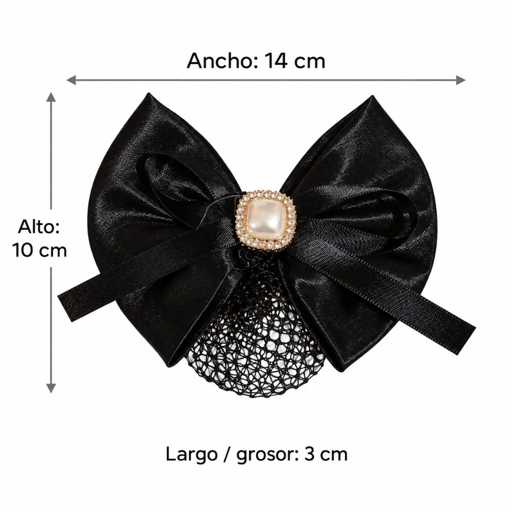 Black satin bow bun net with measurements-3.webp