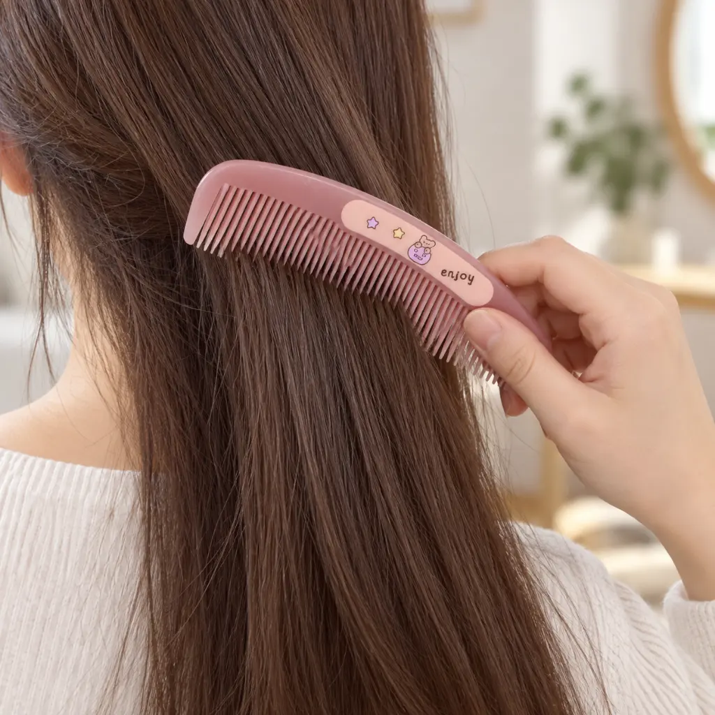 Peine rosa enjoy peinando cabello castaño-2.webp