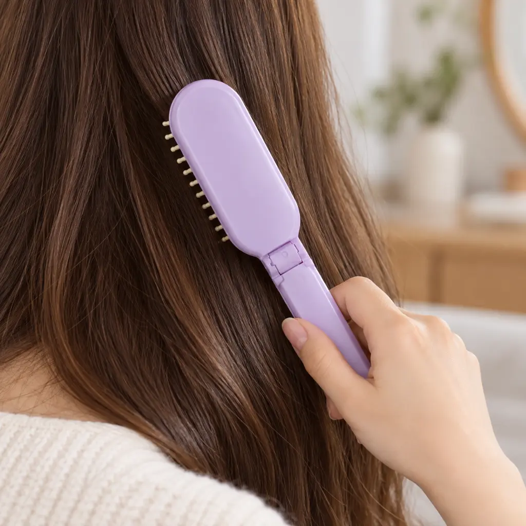 Cepillo lavanda plegable peinando cabello largo-3.webp