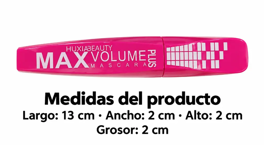 Máscara fucsia HUXIABEAUTY con medidas del producto-3.webp