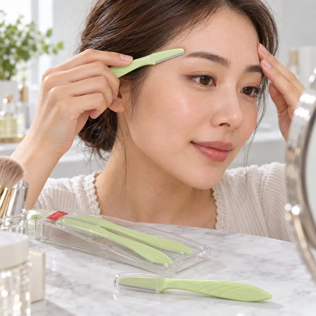 Pastel green eyebrow grooming at vanity-2.webp