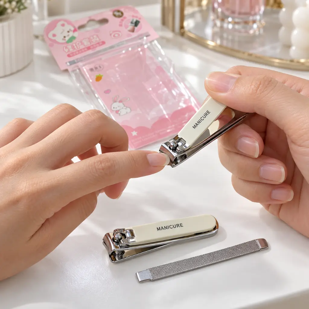 Close-up manicure with silver nail clipper-2.webp