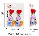 Lilac rabbit carrot earrings with measurements-3.webp
