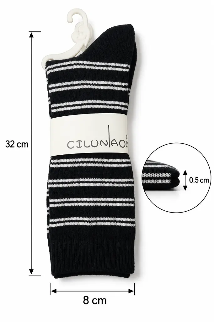Calcetines negros a rayas con medidas-1.webp