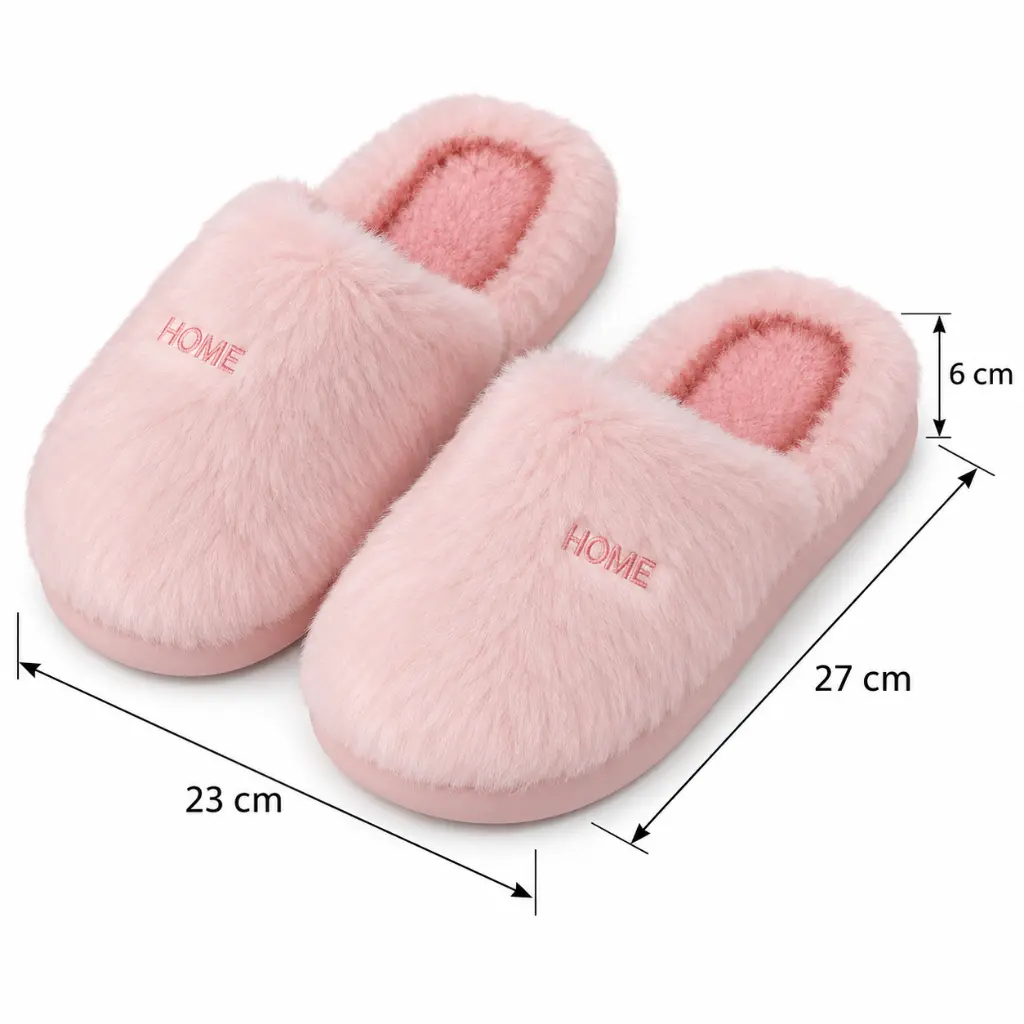Pantuflas rosas de felpa con medidas-1.webp