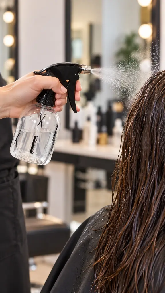 Pulverizador transparente humedeciendo cabello en salón-2 (1).webp