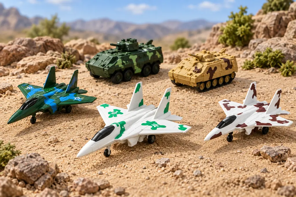 Avión de juguete y vehículos militares-3.webp