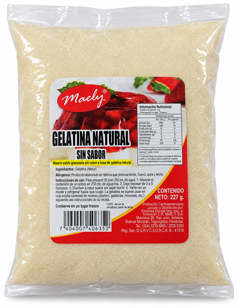 GELATINA SIN SABOR MAELY 227G