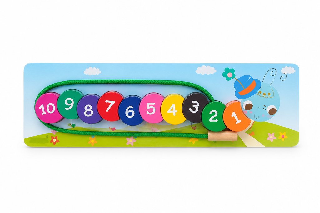 JUEGO DE APRENDIZAJE ORUGA PARA ENSARTAR