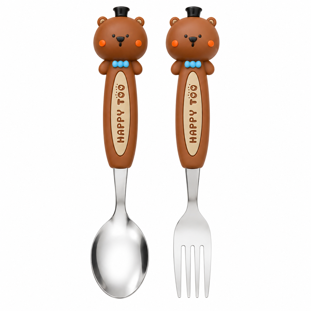 SET DE CUBIERTO Y CUCHARA CON FIGURA RESALTADA