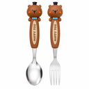 SET DE CUBIERTO Y CUCHARA CON FIGURA RESALTADA