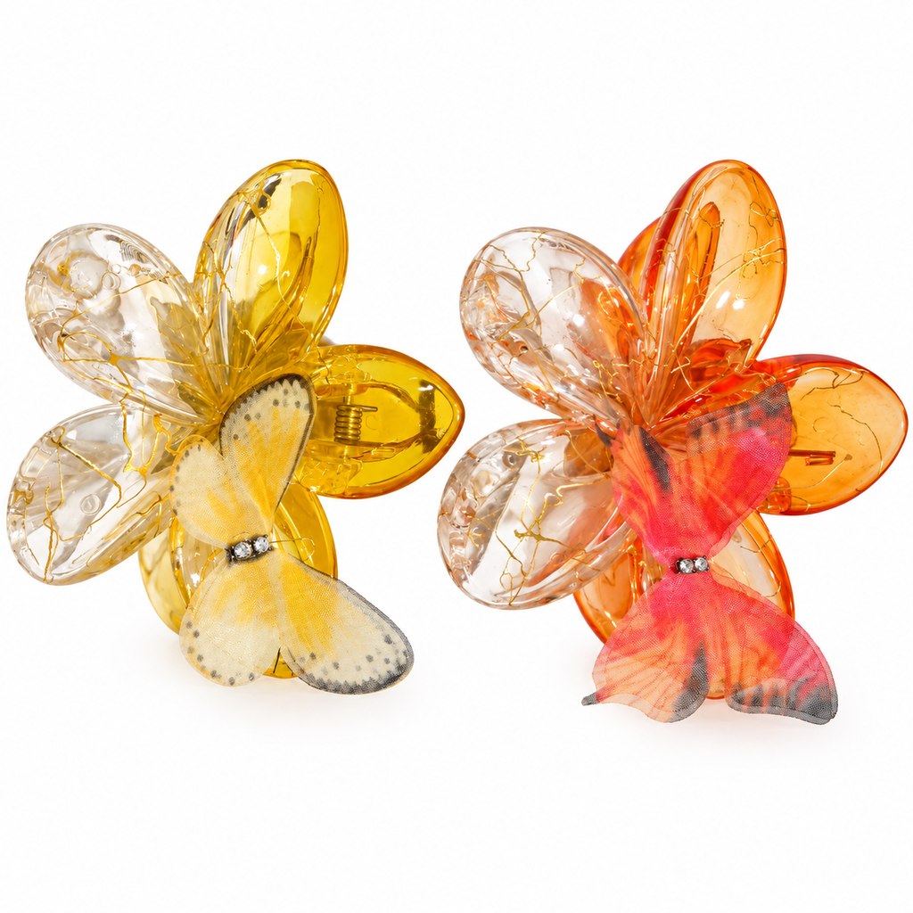 GANCHO FLOR TRANSPARENTE