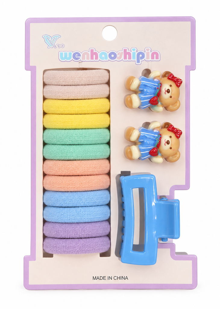 CAJA DE SET DE GOMAS DE PINZA DE PATO DE COLORES PARA NIÑOS
