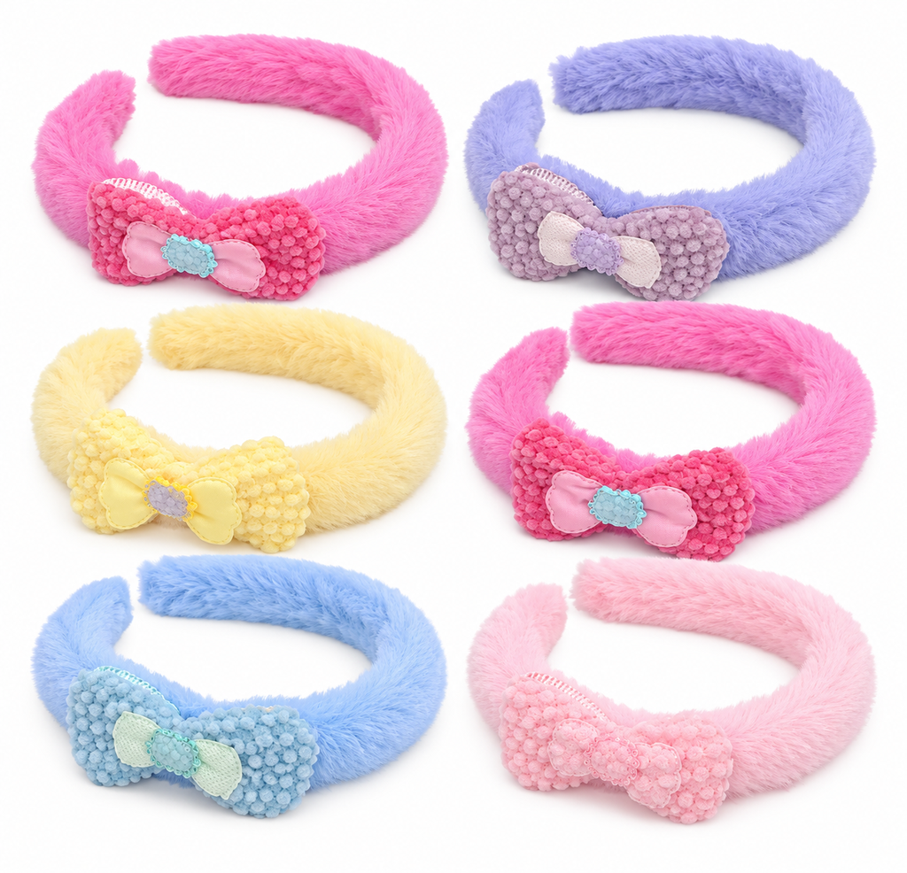 ACCESORIOS COLORIDOS PARA PAJARITA: HEBILLAS DE CABEZA DE FELPA