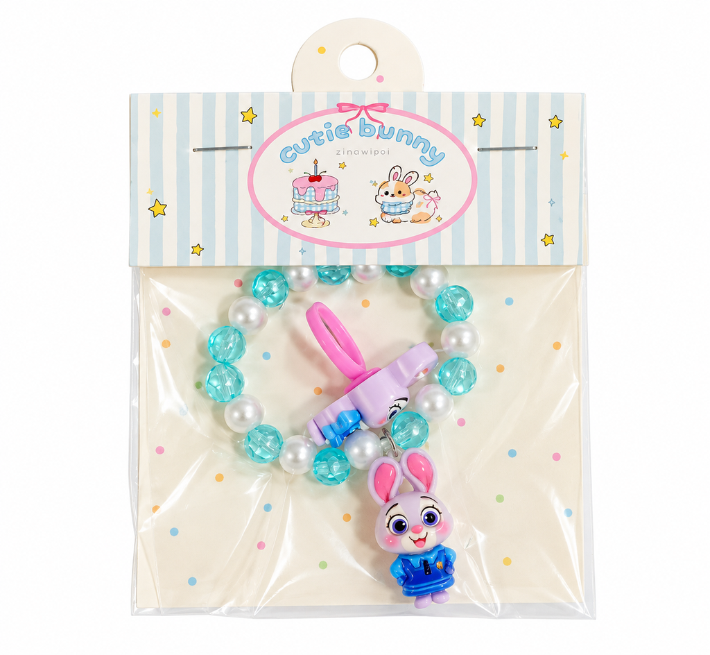 SET DE ANILLOS Y PULSERAS DE ACCESORIOS DE DIBUJOS ANIMADOS EN CAJA (1+1)