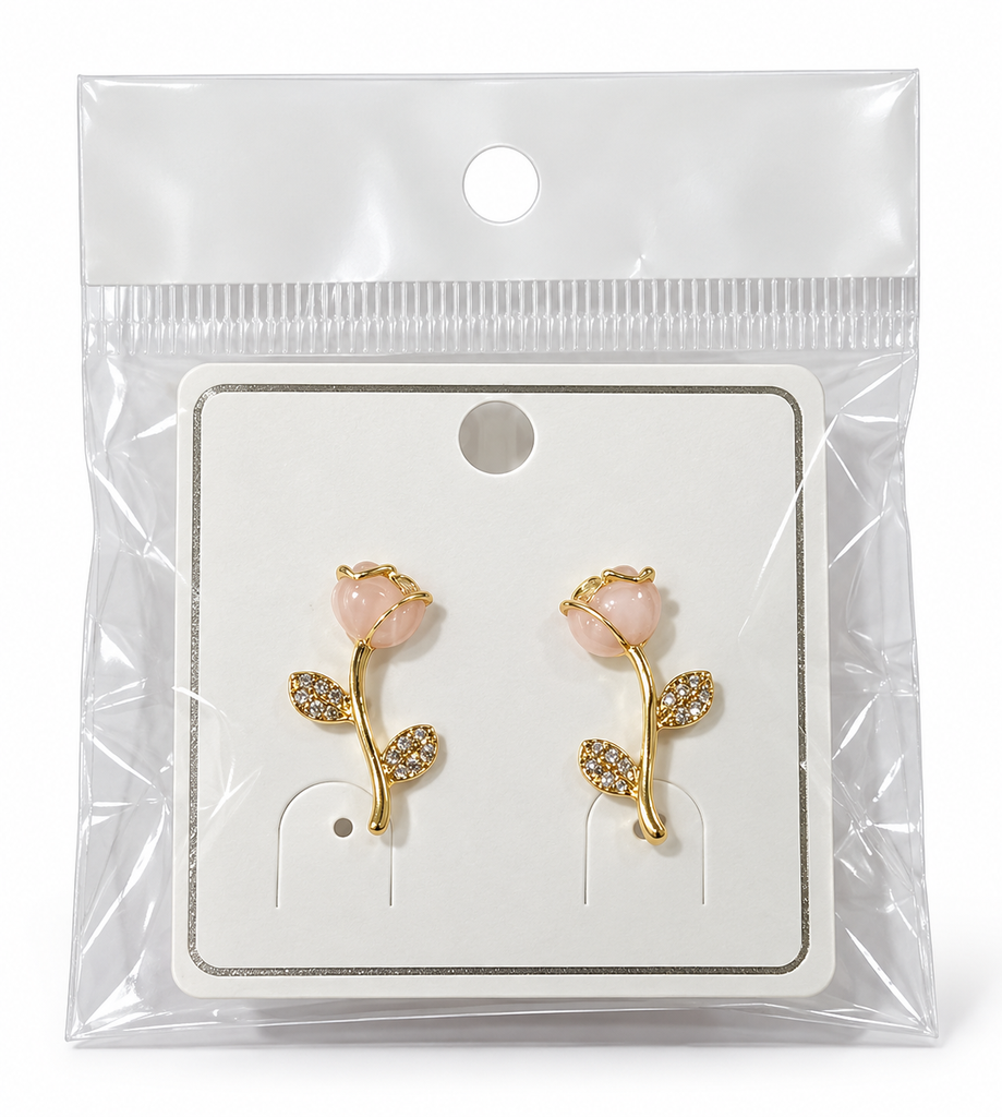 PENDIENTES LARGOS DE TULIPÁN DE PEDRERÍA