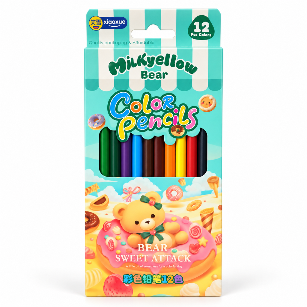 XX-9902 LÁPICES DE OSITO DE 12 COLORES