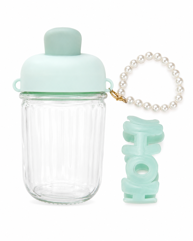 VASO DE BEBIDA DIRECTA CON PAJILLA DE PERLAS (420ML)