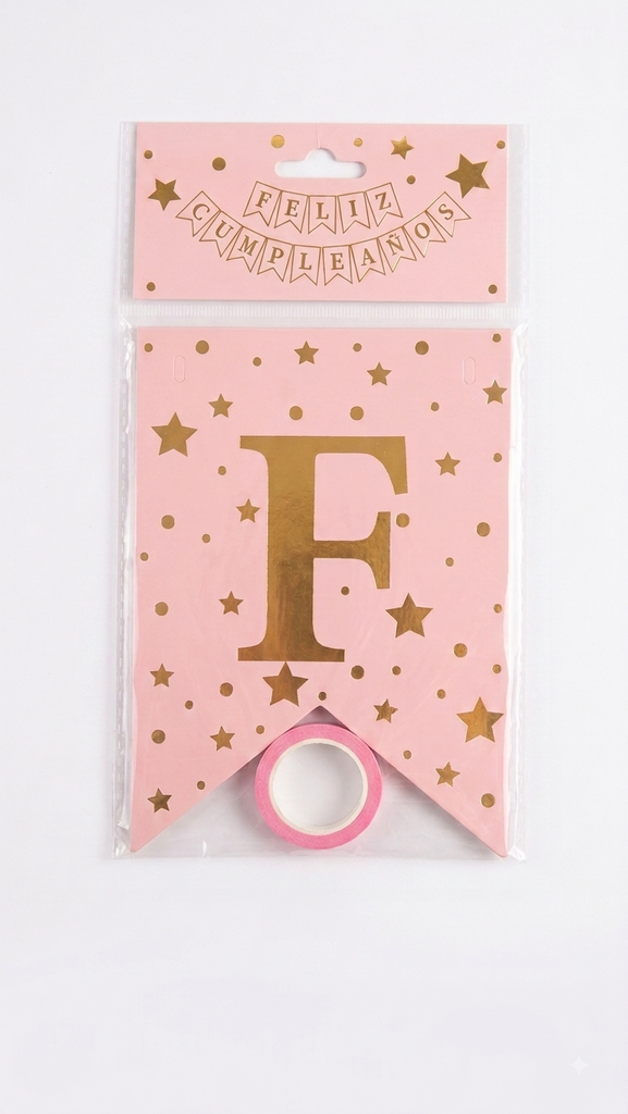 BANDERIN DE FELIZ CUMPLEAÑOS CON ESTRELLAS