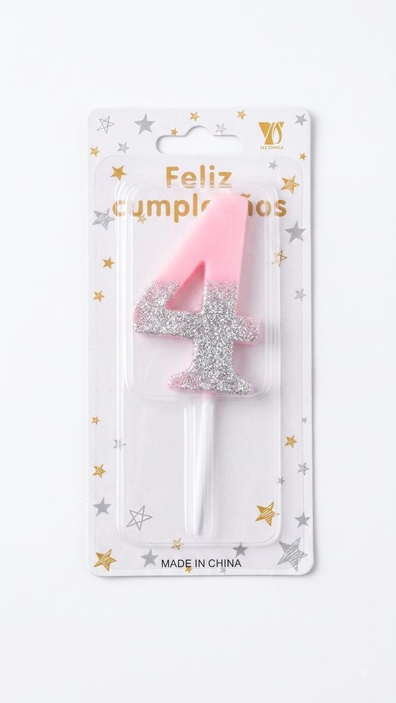 VELA DE NUMERO CON DIAMANTINA