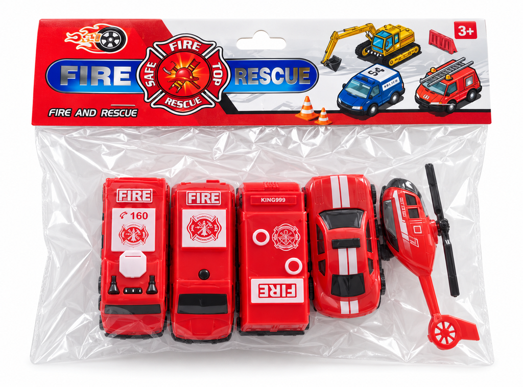 PAQUETE DE JUGUETES DE VEHÍCULOS DE BOMBEROS(A60017)