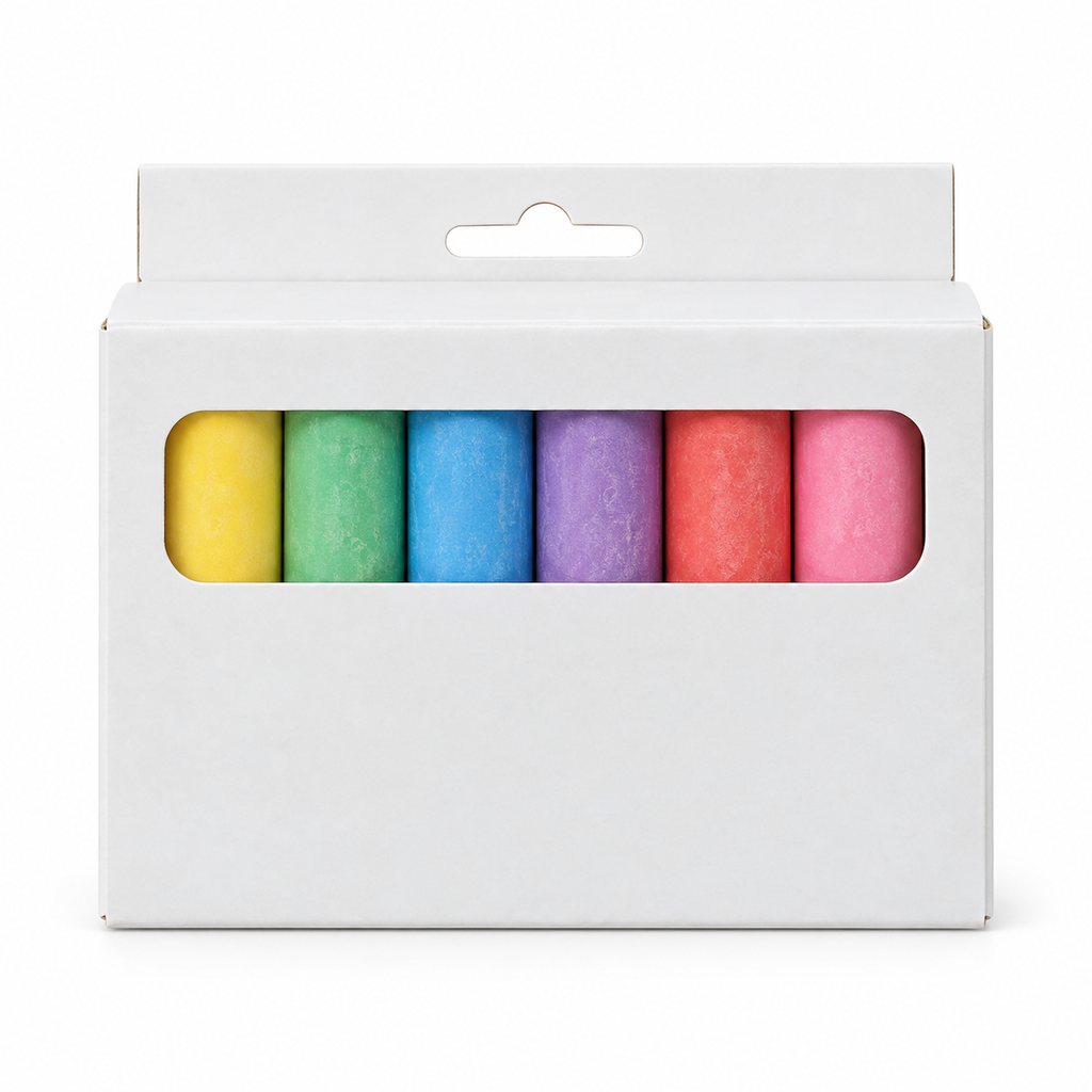 CAJA DE TIZA COLO DE COLORES 6PCS(A55580)（A55580）
