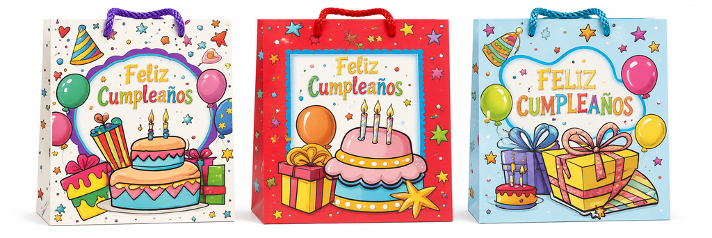 BOLSA DE REGALO CON DISEÑO DE PASTEL 18*23*10