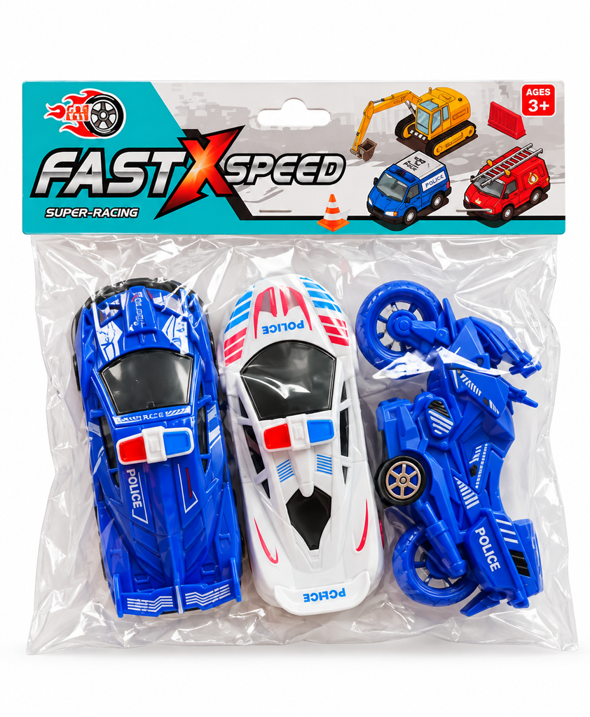 SET DE CARRO POLICIA FASTXSPEED